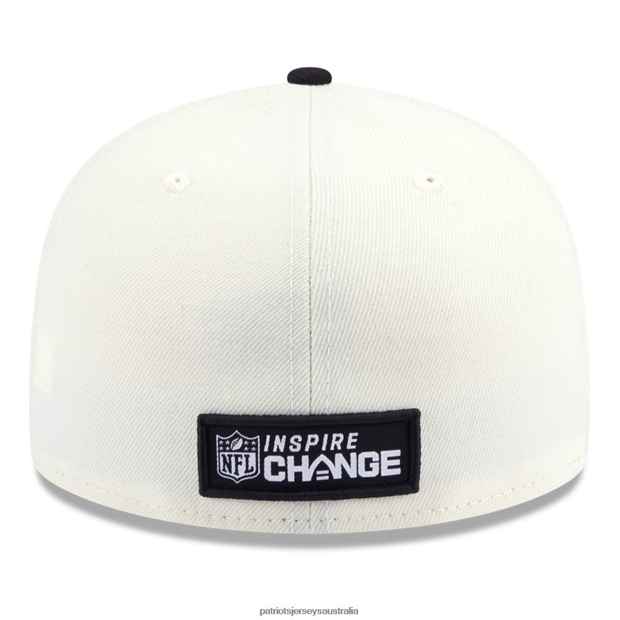 Men New Era Cream/Black 2022 Inspire Change 59FIFTY Fitted Hat ZZ06V2259 Patriots Jersey Accessories
