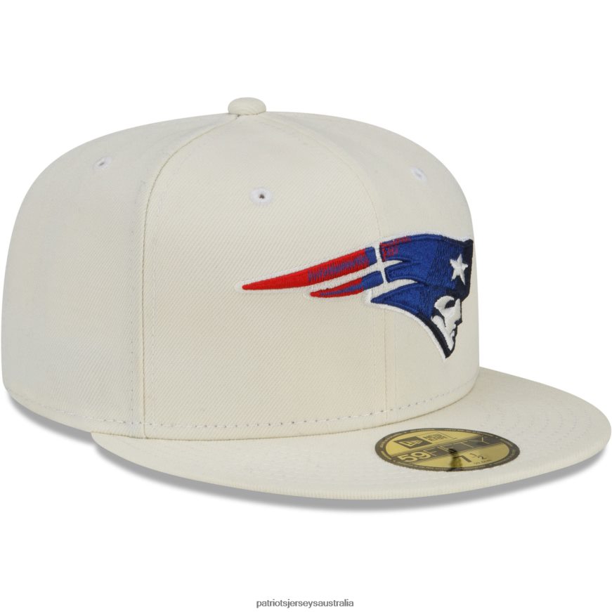 Men New Era Cream Chrome Color Dim 59FIFTY Fitted Hat ZZ06V2207 Patriots Jersey Accessories
