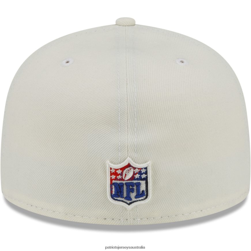 Men New Era Cream Chrome Color Dim 59FIFTY Fitted Hat ZZ06V2207 Patriots Jersey Accessories