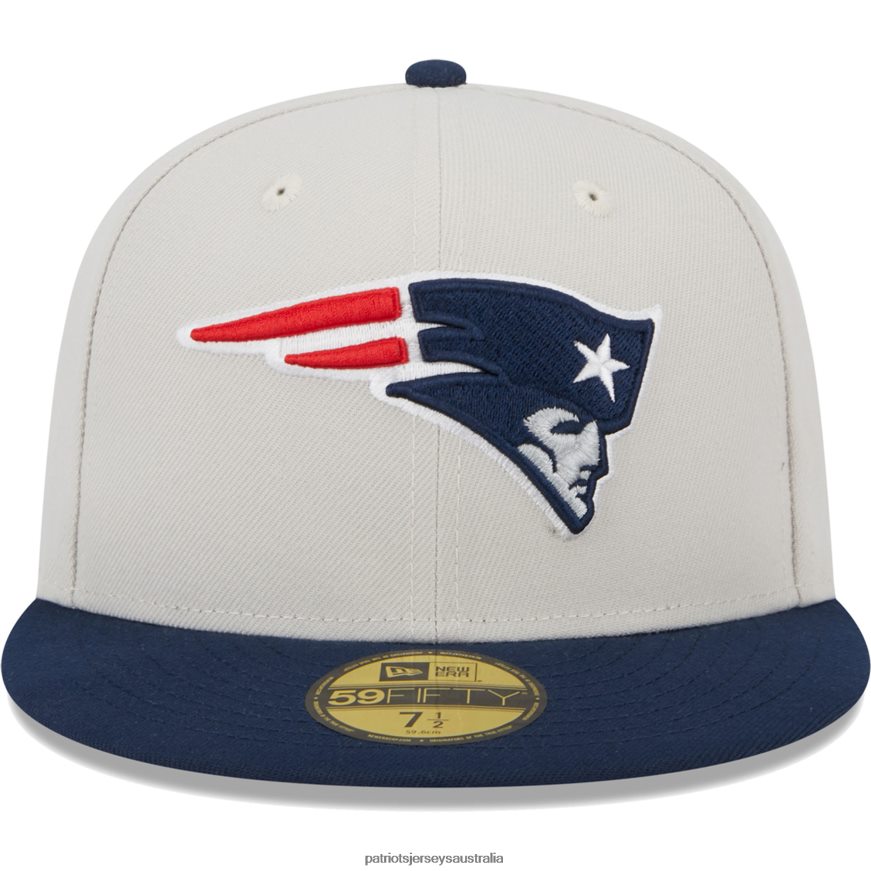 Men New Era Khaki/Navy Super Bowl Champions Patch 59FIFTY Fitted Hat ZZ06V2304 Patriots Jersey Accessories