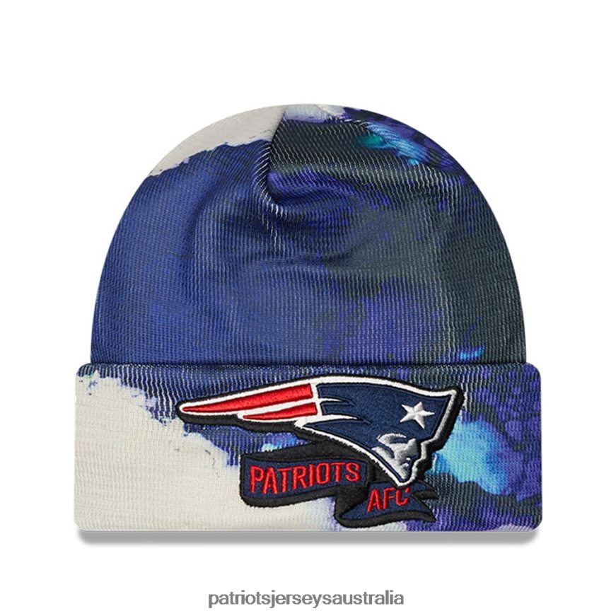 Men New Era Navy 2022 Sideline Ink Dye Cuffed Knit Hat ZZ06V2418 Patriots Jersey Accessories