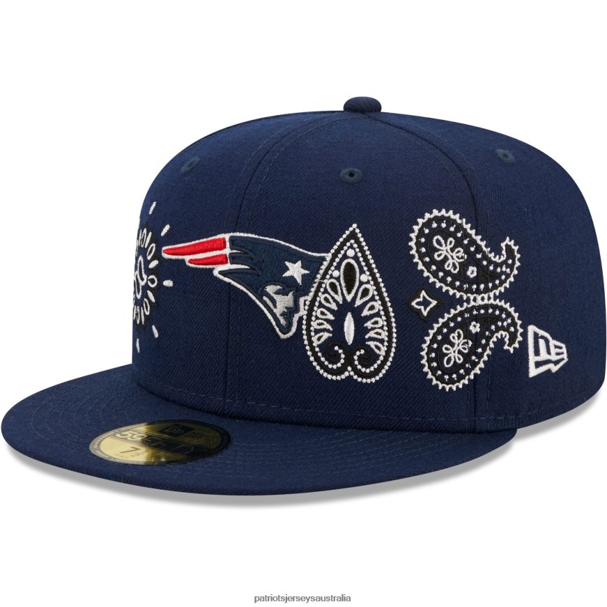 Men New Era Navy Bandana 59FIFTY Fitted Hat ZZ06V2408 Patriots Jersey Accessories
