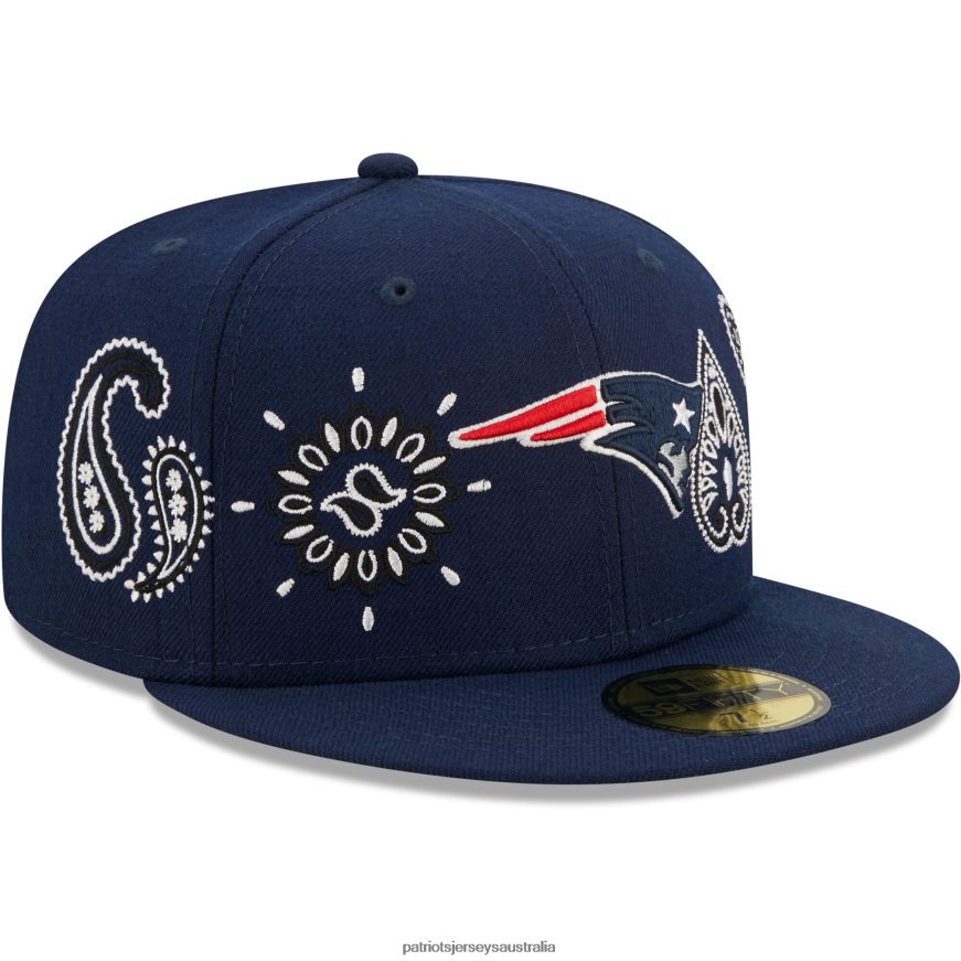 Men New Era Navy Bandana 59FIFTY Fitted Hat ZZ06V2408 Patriots Jersey Accessories