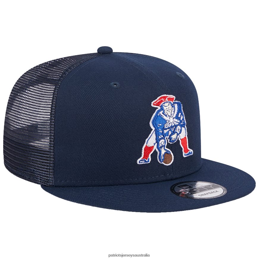 Men New Era Navy Historic Logo Classic Trucker 9FIFTY Snapback Hat ZZ06V2256 Patriots Jersey Accessories
