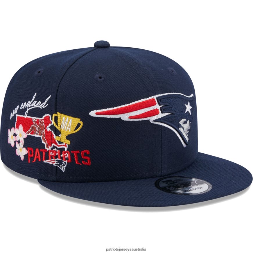Men New Era Navy Icon 9FIFTY Snapback Hat ZZ06V2313 Patriots Jersey Accessories