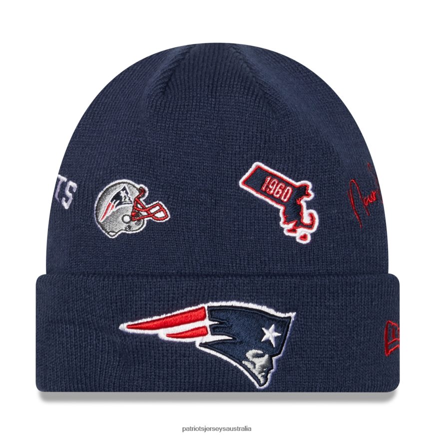 Men New Era Navy Identity Cuffed Knit Hat ZZ06V2327 Patriots Jersey Accessories