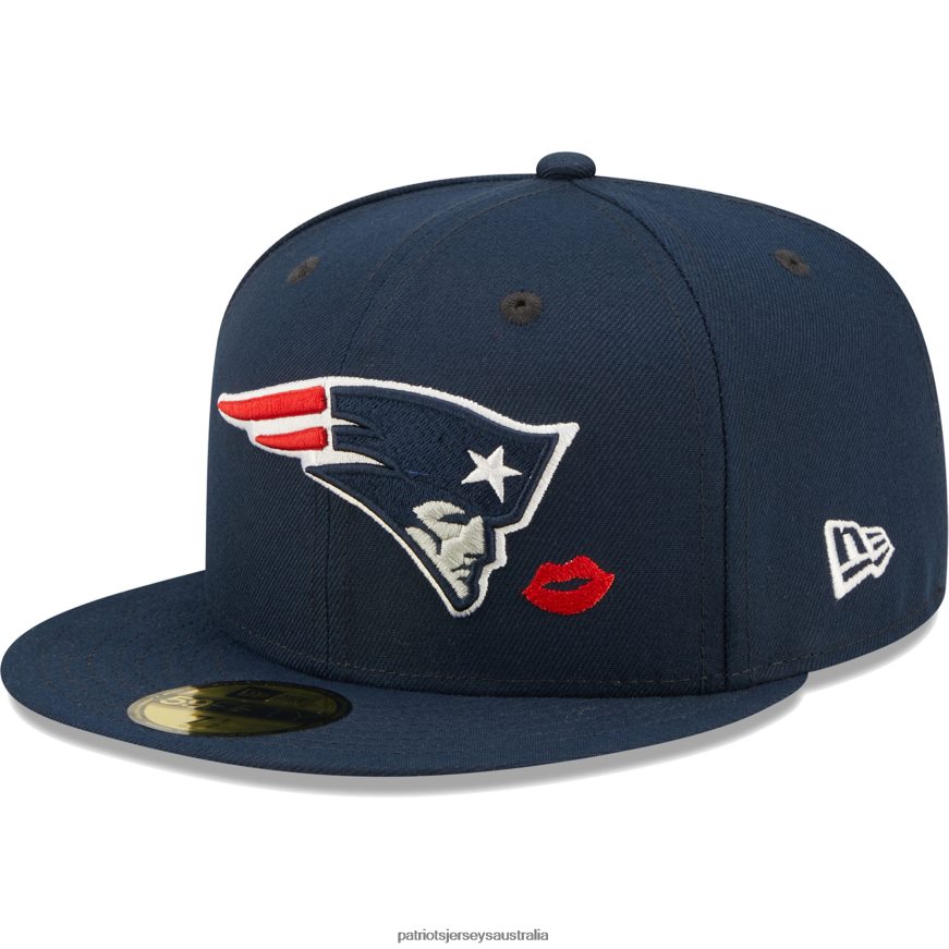 Men New Era Navy Lips 59FIFTY Fitted Hat ZZ06V2354 Patriots Jersey Accessories