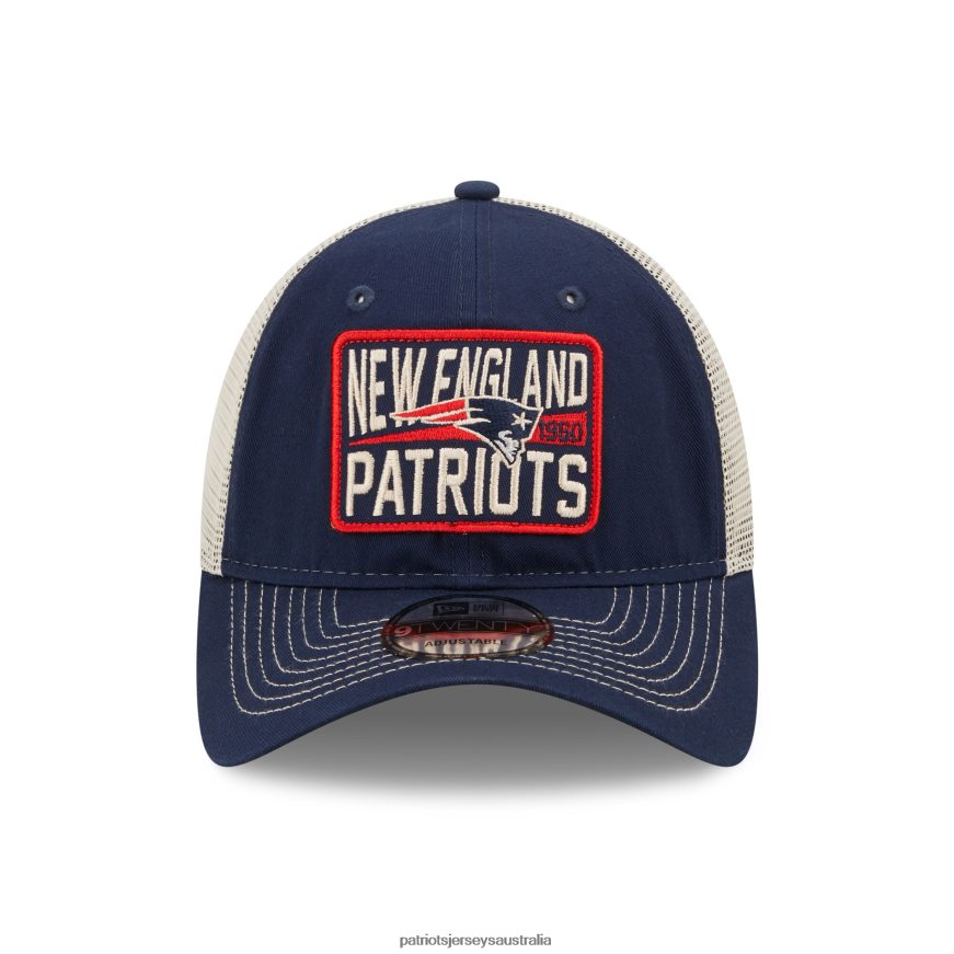 Men New Era Navy/Natural Devoted Trucker 9TWENTY Snapback Hat ZZ06V2289 Patriots Jersey Accessories