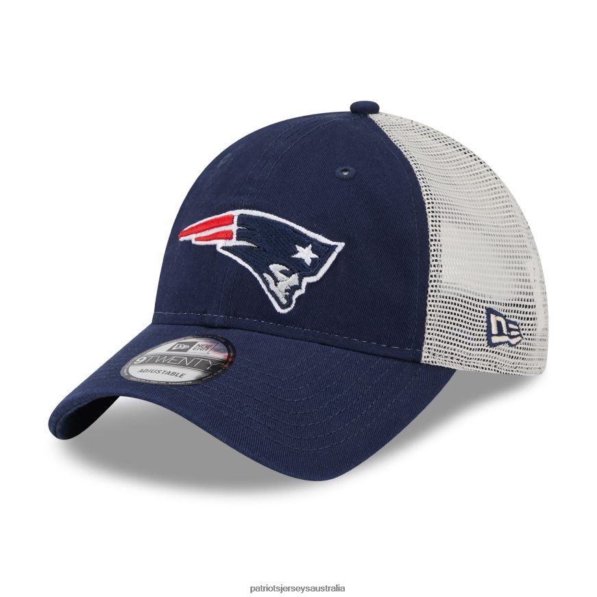 Men New Era Navy/Natural Loyal 9TWENTY Trucker Snapback Hat ZZ06V2369 Patriots Jersey Accessories