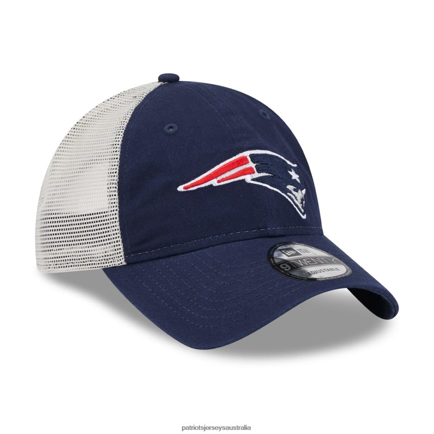 Men New Era Navy/Natural Loyal 9TWENTY Trucker Snapback Hat ZZ06V2369 Patriots Jersey Accessories