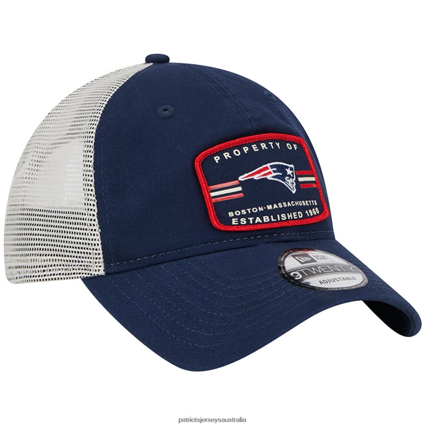Men New Era Navy Property Trucker 9TWENTY Snapback Hat ZZ06V2319 Patriots Jersey Accessories