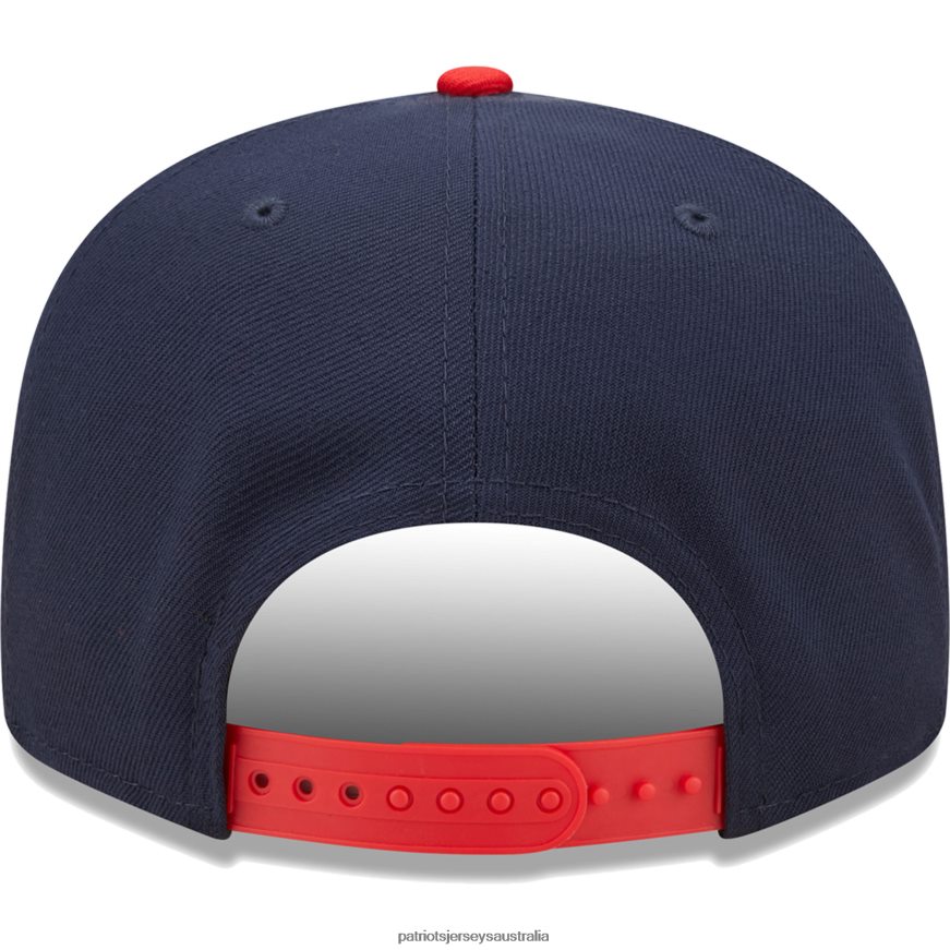 Men New Era Navy/Red Team Script 9FIFTY Snapback Hat ZZ06V2362 Patriots Jersey Accessories