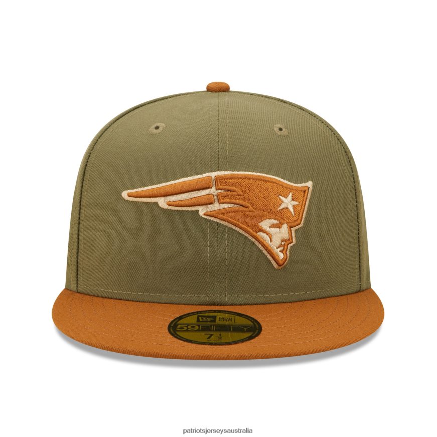 Men New Era Olive/Brown Toasted Peanut 59FIFTY Fitted Hat ZZ06V2288 Patriots Jersey Accessories