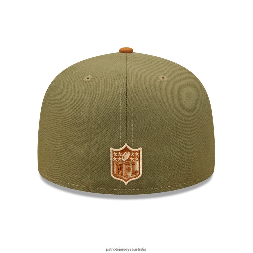 Men New Era Olive/Brown Toasted Peanut 59FIFTY Fitted Hat ZZ06V2288 Patriots Jersey Accessories