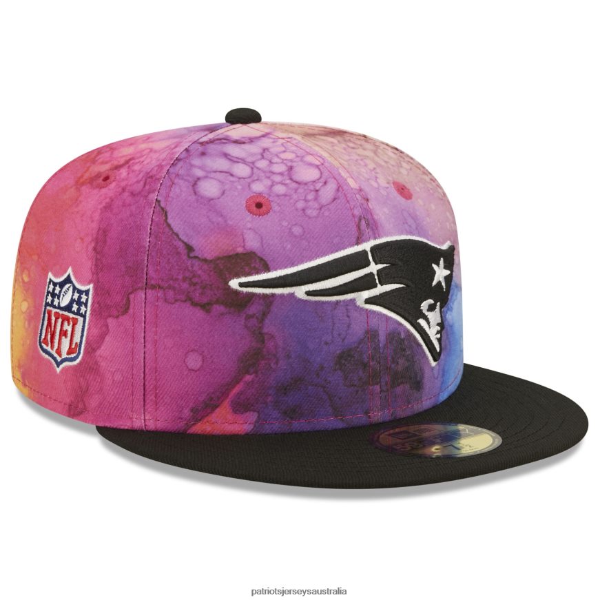 Men New Era Pink/Black 2022 NFL Crucial Catch 59FIFTY Fitted Hat ZZ06V2184 Patriots Jersey Accessories