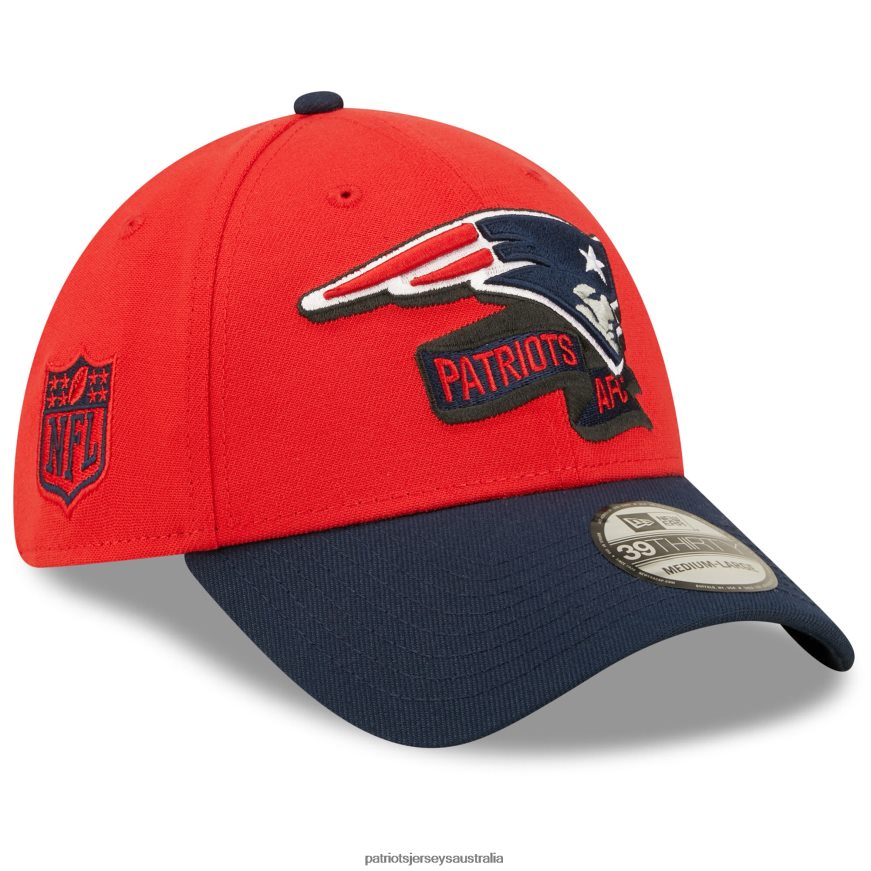Men New Era Red/Navy 2022 Sideline 39THIRTY Flex Hat ZZ06V2392 Patriots Jersey Accessories