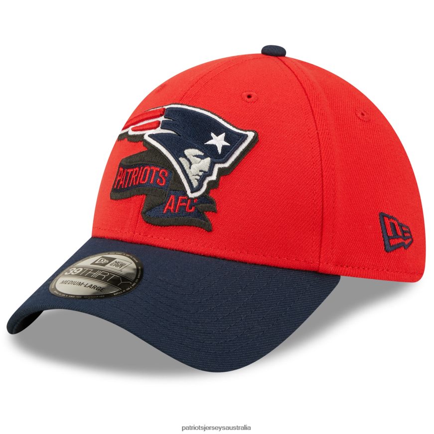 Men New Era Red/Navy 2022 Sideline 39THIRTY Flex Hat ZZ06V2392 Patriots Jersey Accessories