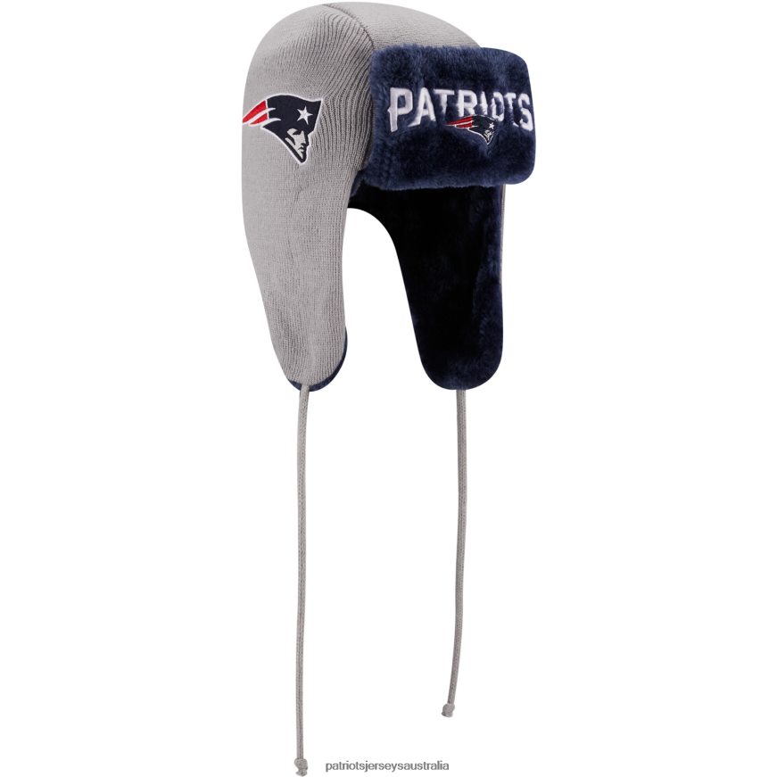 Men New Era Silver Helmet Head Trapper Knit Hat ZZ06V2416 Patriots Jersey Accessories