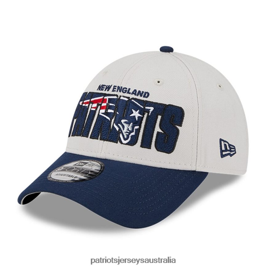 Men New Era Stone/Navy 2023 NFL Draft 9FORTY Adjustable Hat ZZ06V2176 Patriots Jersey Accessories