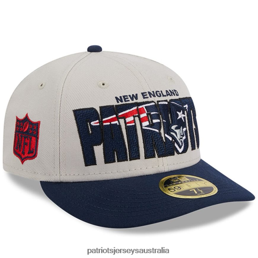 Men New Era Stone/Navy 2023 NFL Draft Low Profile 59FIFTY Fitted Hat ZZ06V2194 Patriots Jersey Accessories