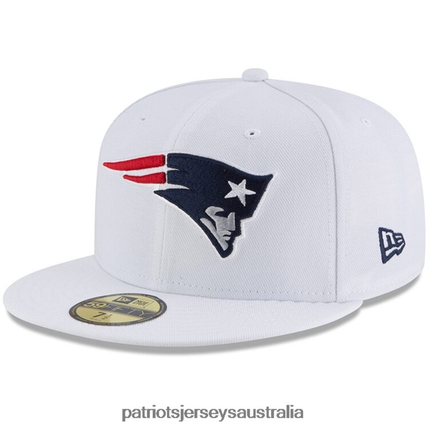 Men New Era White Omaha 59FIFTY Fitted Hat ZZ06V2342 Patriots Jersey Accessories