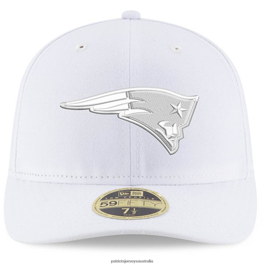 Men New Era White on White Low Profile 59FIFTY Fitted Hat ZZ06V2306 Patriots Jersey Accessories