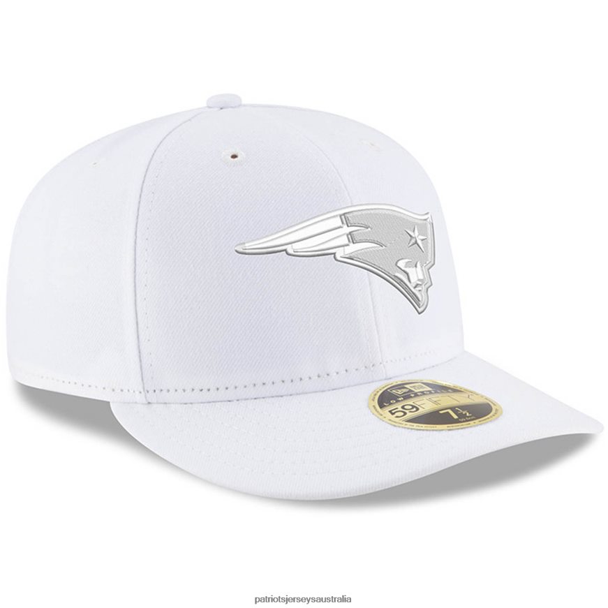 Men New Era White on White Low Profile 59FIFTY Fitted Hat ZZ06V2306 Patriots Jersey Accessories