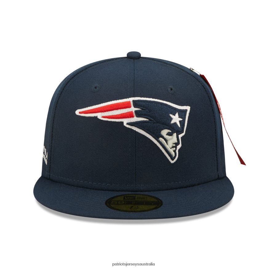 Men New Era x Alpha Industries Navy Alpha 59FIFTY Fitted Hat ZZ06V2311 Patriots Jersey Accessories