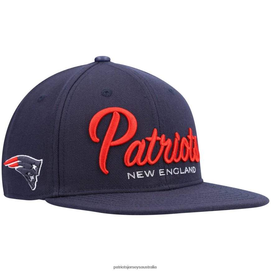 Men Pro Standard Navy Script Wordmark Snapback Hat ZZ06V2458 Patriots Jersey Accessories