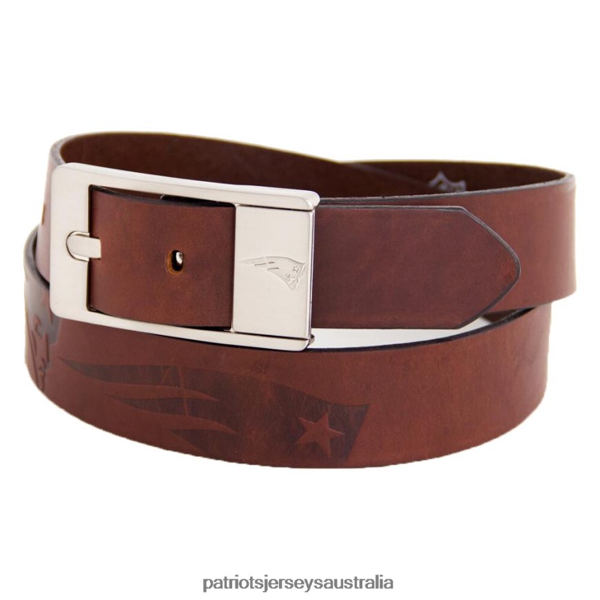 Men Brandish Leather Belt - Brown ZZ06V235 Patriots Jersey Accessories