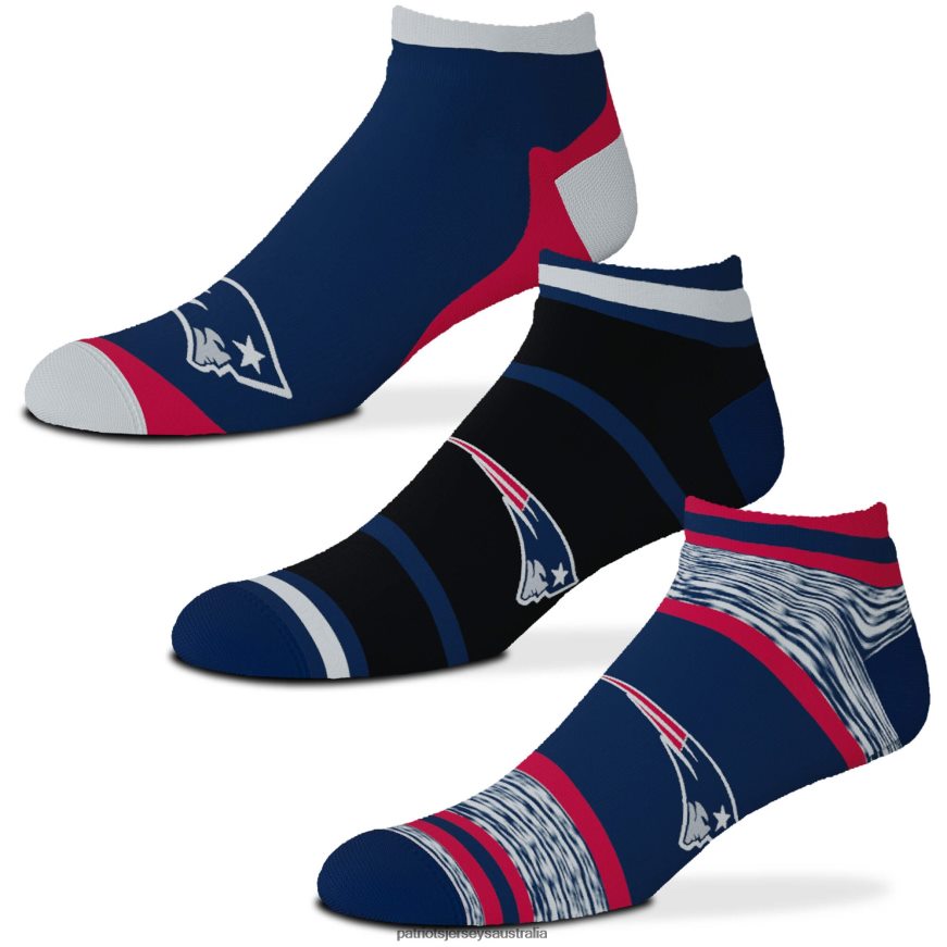 Men For Bare Feet Cash Three-Pack Ankle Socks ZZ06V252 Patriots Jersey Accessories