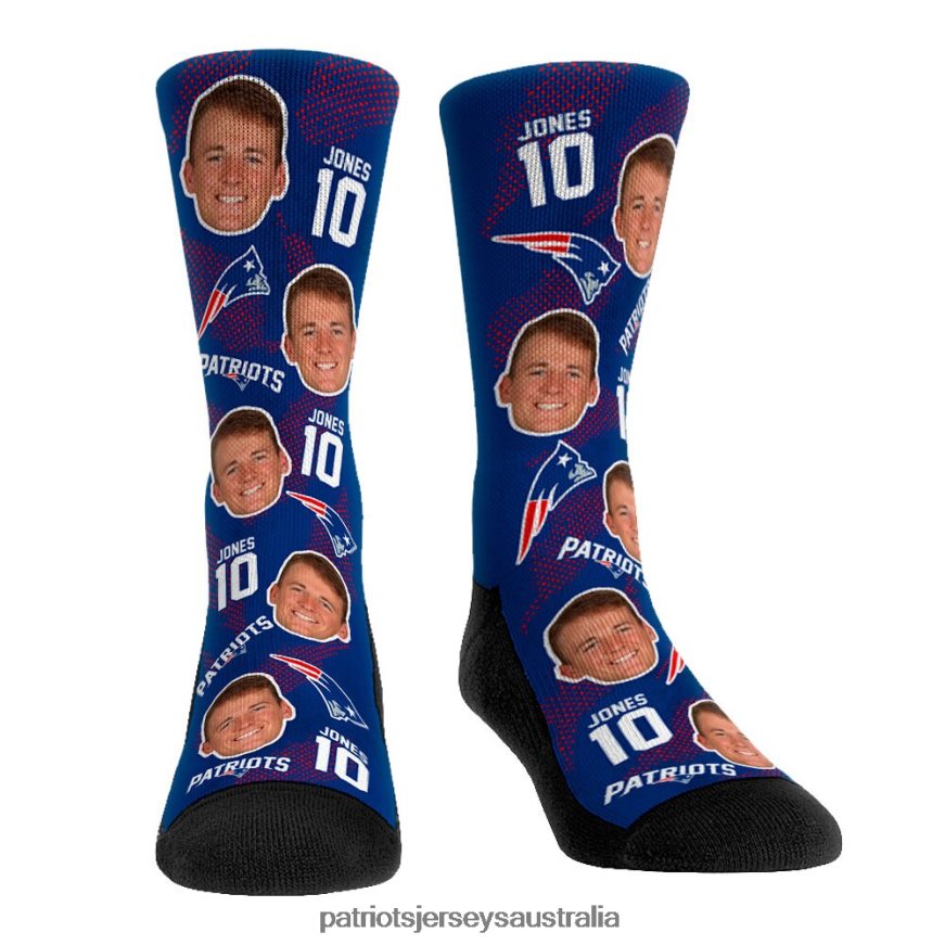 Men Rock 'Em Socks Mac Jones Team Football Guy Crew Socks ZZ06V256 Patriots Jersey Accessories