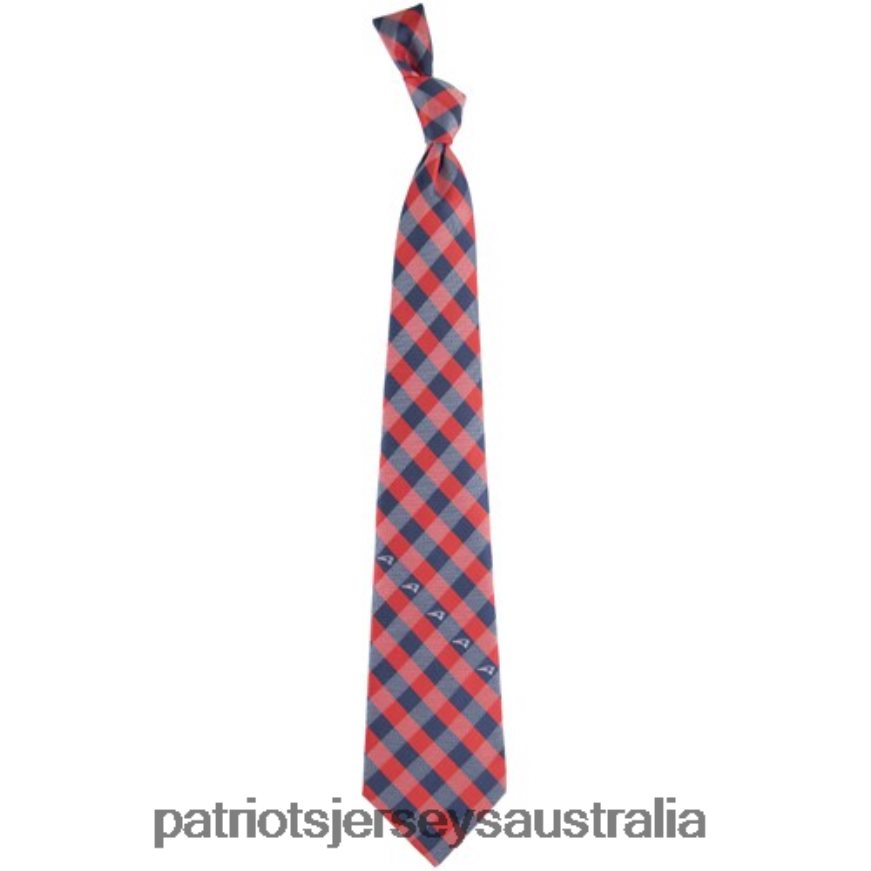 Men Woven Checkered Tie - Navy Blue/Red ZZ06V250 Patriots Jersey Accessories