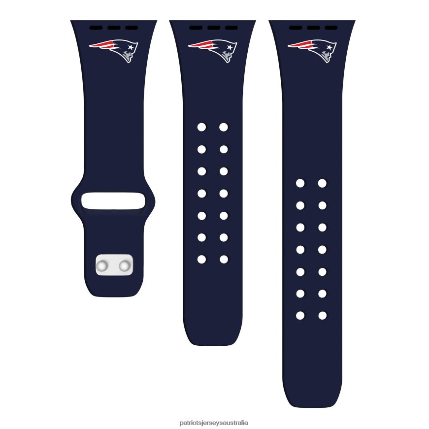 Men Navy Logo Silicone Apple Watch Band ZZ06V26 Patriots Jersey Accessories