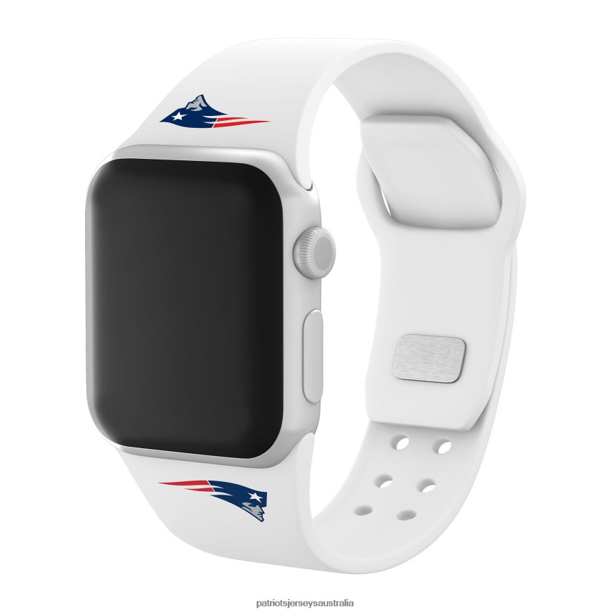 Men White Logo Silicone Apple Watch Band ZZ06V227 Patriots Jersey Accessories