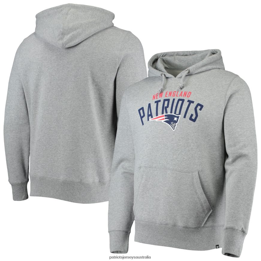 Men 47 Heathered Gray Outrush Headline Pullover Hoodie ZZ06V2564 Patriots Jersey Clothing