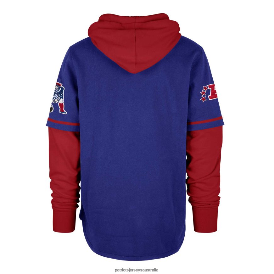 Men 47 Royal Shortstop Pullover Hoodie ZZ06V2474 Patriots Jersey Clothing