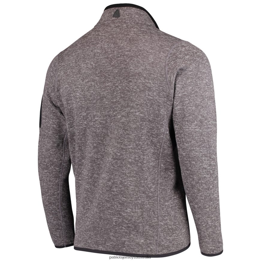 Men Antigua Charcoal Fortune Quarter-Zip Pullover Jacket ZZ06V2696 Patriots Jersey Clothing