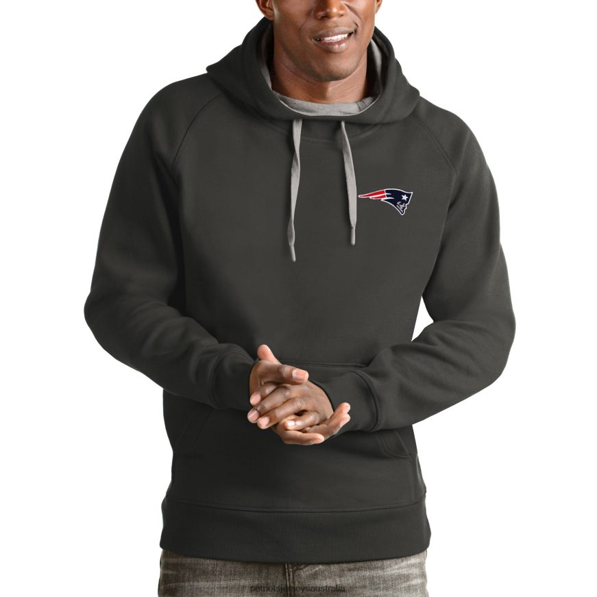 Men Antigua Charcoal Logo Victory Pullover Hoodie ZZ06V2642 Patriots Jersey Clothing
