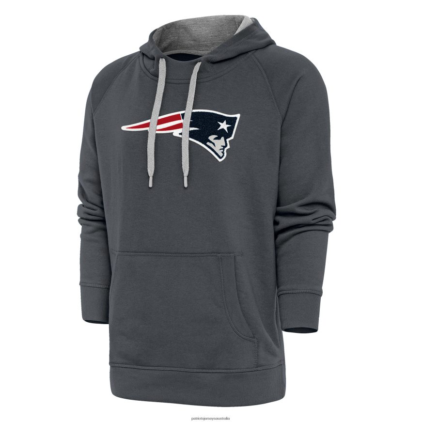 Men Antigua Charcoal Victory Chenille Pullover Hoodie ZZ06V2683 Patriots Jersey Clothing