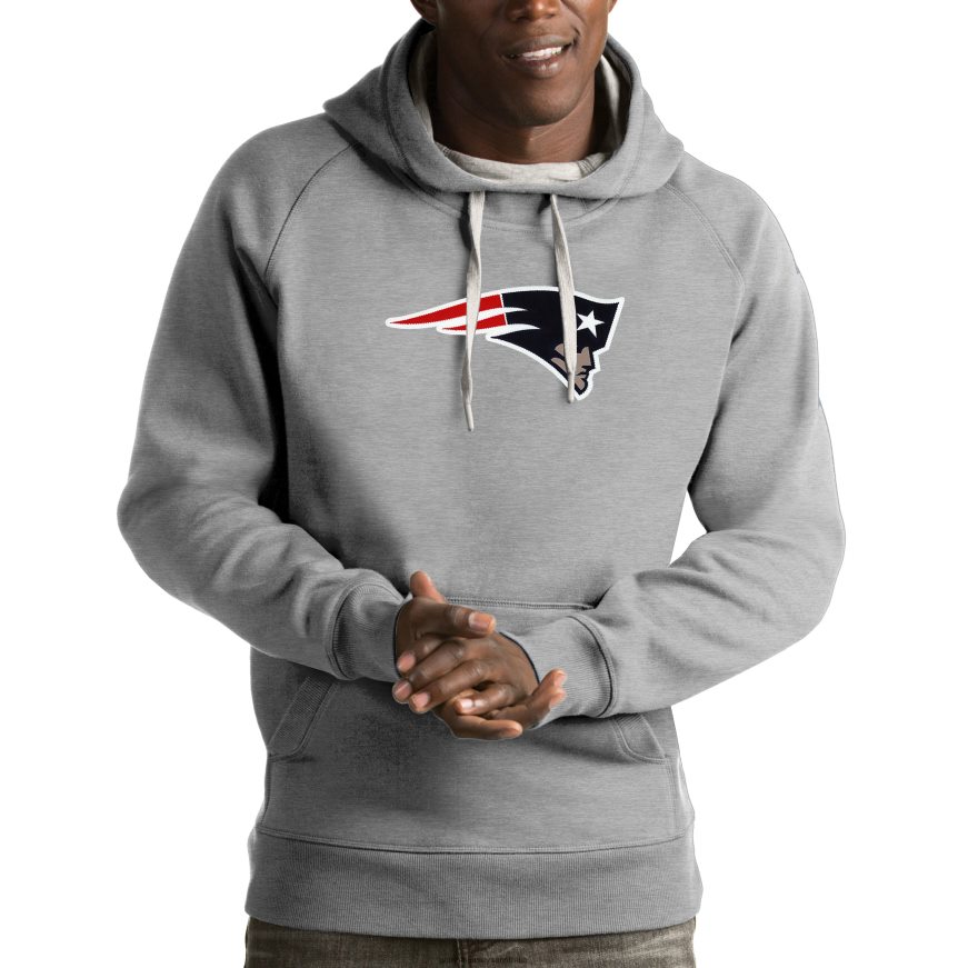 Men Antigua Heather Gray Victory Pullover Hoodie ZZ06V2645 Patriots Jersey Clothing