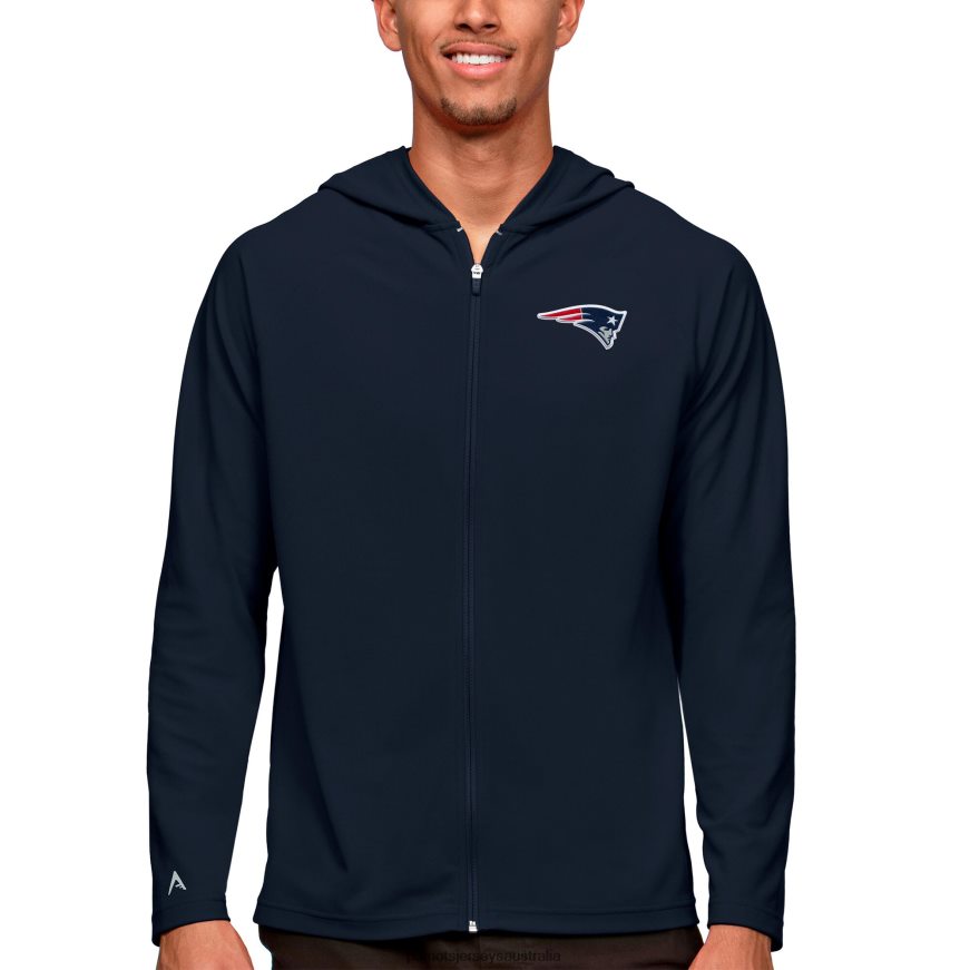 Men Antigua Navy Logo Legacy Full-Zip Hoodie ZZ06V2710 Patriots Jersey Clothing