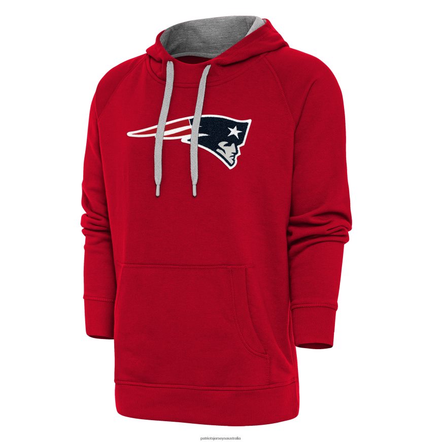Men Antigua Red Victory Chenille Pullover Hoodie ZZ06V2797 Patriots Jersey Clothing