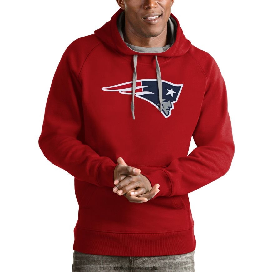 Men Antigua Red Victory Pullover Hoodie ZZ06V2618 Patriots Jersey Clothing