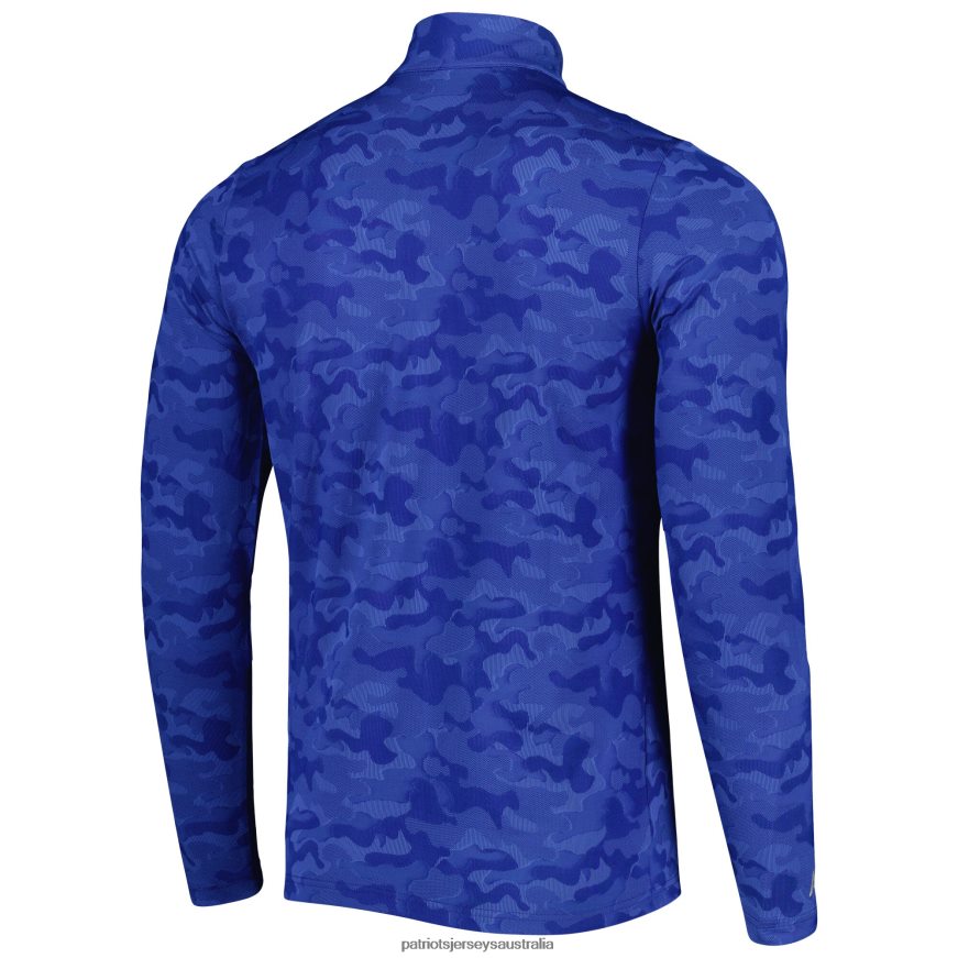 Men Antigua Royal Brigade Throwback Quarter-Zip Top ZZ06V2809 Patriots Jersey Clothing