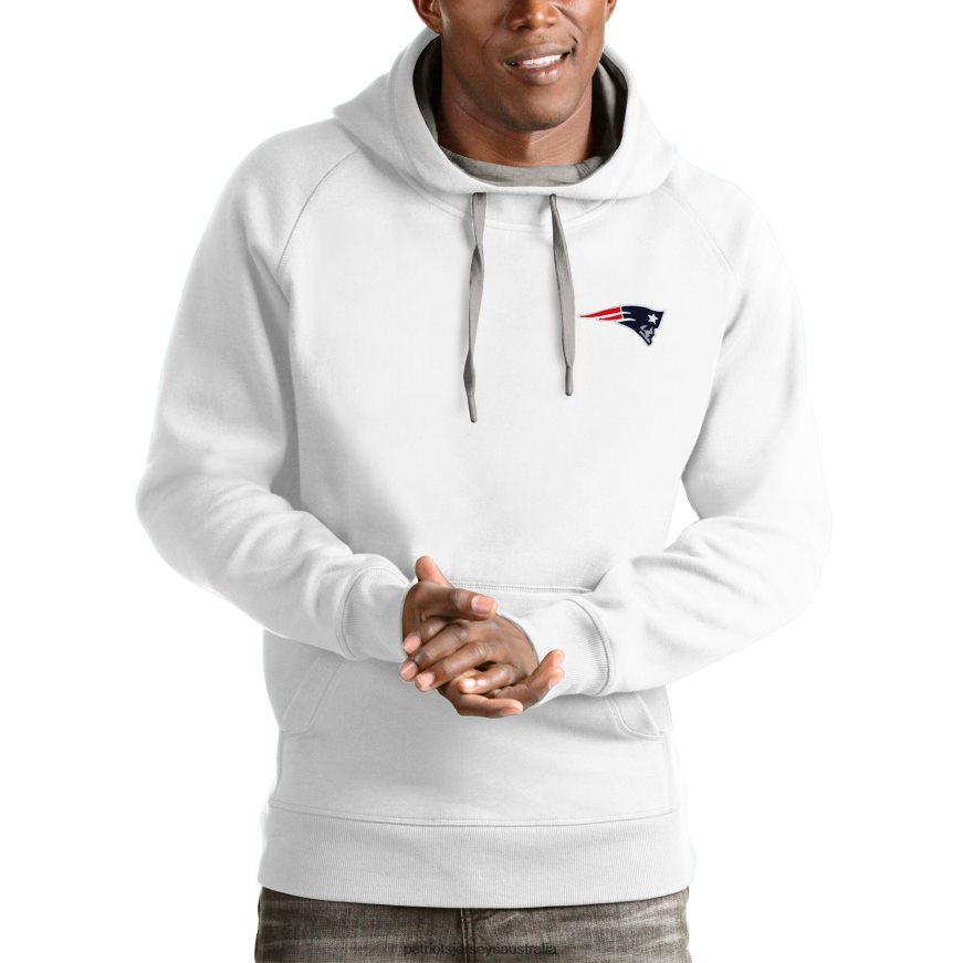 Men Antigua White Logo Victory Pullover Hoodie ZZ06V2603 Patriots Jersey Clothing