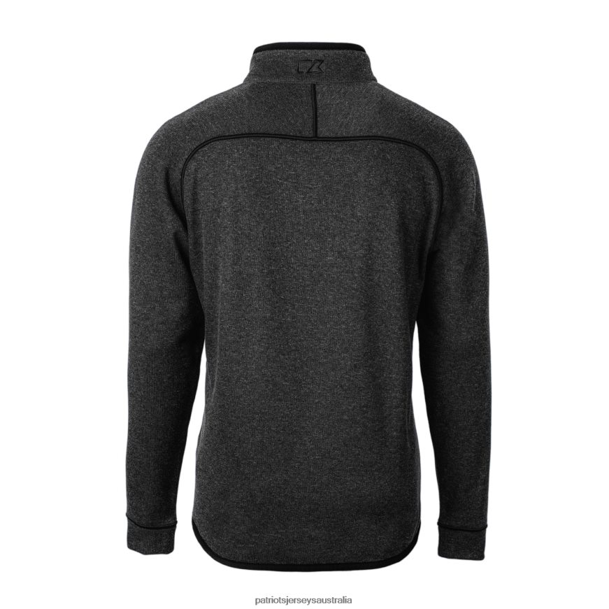Men Cutter & Buck Charcoal Helmet Mainsail Sweater-Knit Half-Zip Pullover Jacket ZZ06V2534 Patriots Jersey Clothing