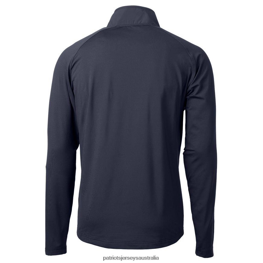 Men Cutter & Buck Navy Adapt Eco Knit Hybrid Recycled Quarter-Zip Pullover Top ZZ06V2774 Patriots Jersey Clothing