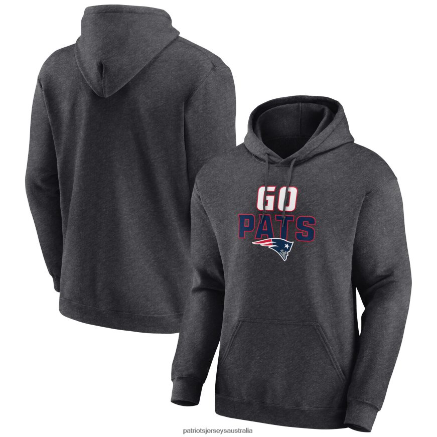 Men Fanatics Branded Charcoal Victory Earned Pullover Hoodie ZZ06V2590 Patriots Jersey Clothing