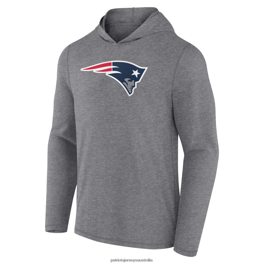 Men Fanatics Branded Heather Gray Primary Logo Long Sleeve Hoodie T-Shirt ZZ06V2514 Patriots Jersey Clothing
